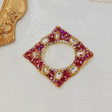 Load image into Gallery viewer, Gorgeous Opens Pink and Purple Rhinestone Irregular Square Brooch Pin
