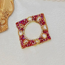 Load image into Gallery viewer, Gorgeous Opens Pink and Purple Rhinestone Irregular Square Brooch Pin
