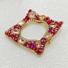 Load image into Gallery viewer, Gorgeous Opens Pink and Purple Rhinestone Irregular Square Brooch Pin
