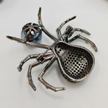 Load image into Gallery viewer, Spider Brooch with Black and White Body and Simulated Zircon in Paving Setting with Faux Pearl – Lifelike Insect Animal Brooch for Women
