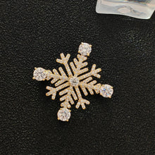 Load image into Gallery viewer, Gothic Burst Style Cubic Zircon Snowflake Brooches and Pins Glitter Christmas Jewelry for Winter Hoilday Gift Party Women Girl
