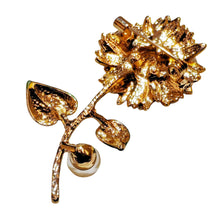 Load image into Gallery viewer, Nature Inspiration Matte Effect Eaneml Sunflower Brooch Pin with Pearl
