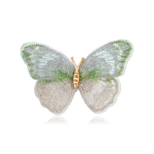 Load image into Gallery viewer, Dreamy Stylish Purple Green Embroidery Butterfly Brooch Pin 2 Pcs
