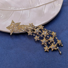 Load image into Gallery viewer, 90’s Inspiration Gold Tone Cubic Zircon Shooting Star Brooch Pin Starburst Jewelry
