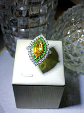 Load image into Gallery viewer, Exquisite Canary Yellow Marquise Halo Rings for Luxury Wedding Jewelry
