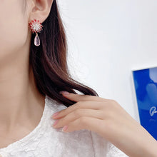 Load image into Gallery viewer, Gorgeous Multi-Tiered Snowflake Pear Drop Earrings for Cocktail Dressy Jewelry

