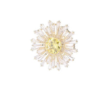 Load image into Gallery viewer, Shiny Baguette Cut CZ Accent Pink Yellow Green Sunflower Pin Lapel Collar Jewelry
