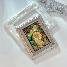 Load image into Gallery viewer, Abstract Art Vintage Abalone Accent Sunflower Vase Picture Frame Brooch Pin Silver Tone
