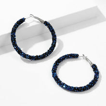 Load image into Gallery viewer, Chic Fashion Full Red Black Clear Dark Blue Crystal Hoop Earrings Daily Wear Accessory
