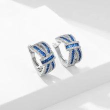 Load image into Gallery viewer, Gorgeous White and Blue Circlet Bowtie Stud Earrings for Girls Gift
