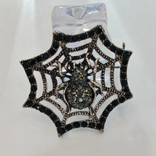 Load image into Gallery viewer, Punk Style Black Crystal Halloween Spider Web Brooch Crystal Insect Pin
