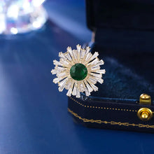 Load image into Gallery viewer, Shiny Baguette Cut CZ Accent Pink Yellow Green Sunflower Pin Lapel Collar Jewelry
