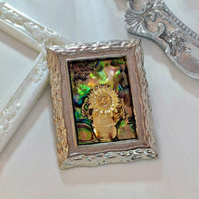 Load image into Gallery viewer, Abstract Art Vintage Abalone Accent Sunflower Vase Picture Frame Brooch Pin Silver Tone

