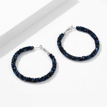 Load image into Gallery viewer, Chic Fashion Full Red Black Clear Dark Blue Crystal Hoop Earrings Daily Wear Accessory
