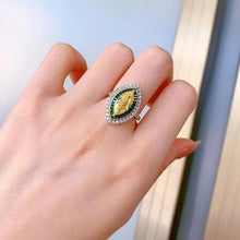 Load image into Gallery viewer, Exquisite Canary Yellow Marquise Halo Rings for Luxury Wedding Jewelry
