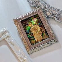 Load image into Gallery viewer, Abstract Art Vintage Abalone Accent Sunflower Vase Picture Frame Brooch Pin Silver Tone
