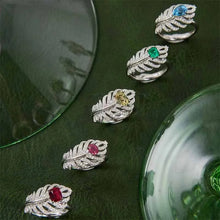Load image into Gallery viewer, Luxury Vintage Opens Micro Pave CZ Wrapped Peacock Feather Cocktail Rings
