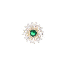 Load image into Gallery viewer, Shiny Baguette Cut CZ Accent Pink Yellow Green Sunflower Pin Lapel Collar Jewelry
