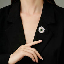 Load image into Gallery viewer, Shiny Baguette Cut CZ Accent Pink Yellow Green Sunflower Pin Lapel Collar Jewelry
