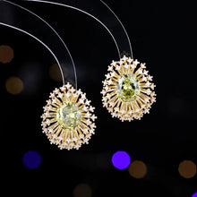 Load image into Gallery viewer, Splendid Olive Green Pink Blue Burst Oval Stud Earrings Fancy Firework Jewelry
