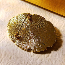 Load image into Gallery viewer, Vintage Oval Shaped Black Abalone Shell Sunflower Pin Brooch Coat Sweater Dress Accessory
