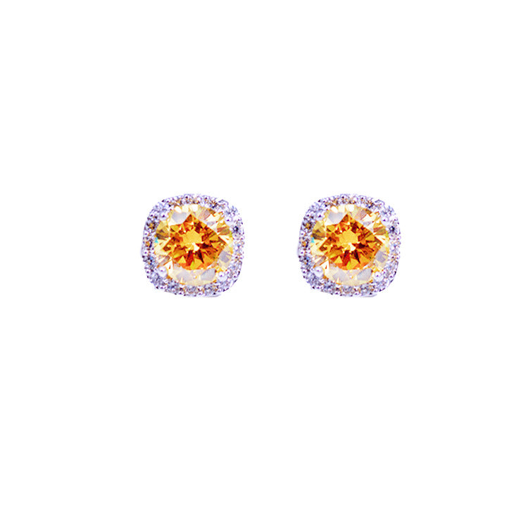 Jewelblings Gorgeous Embellishment Faceted Cut Square Stud Earrings for Women Accessory