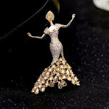 Load image into Gallery viewer, Jewelblings Gorgeous Dancing Beauty in Mermaid Dress Brooch Pin Princess Jewelry
