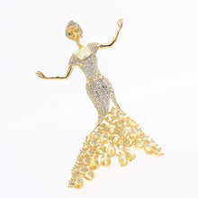 Load image into Gallery viewer, Jewelblings Gorgeous Dancing Beauty in Mermaid Dress Brooch Pin Princess Jewelry
