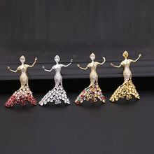 Load image into Gallery viewer, Jewelblings Gorgeous Dancing Beauty in Mermaid Dress Brooch Pin Princess Jewelry

