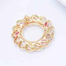 Load image into Gallery viewer, Jewelblings Designer Opens Circlet Round Shaped Multi Color Stones Brooch Pin Floral Pattern Jewelry
