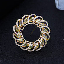 Load image into Gallery viewer, Jewelblings Designer Opens Circlet Round Shaped Multi Color Stones Brooch Pin Floral Pattern Jewelry
