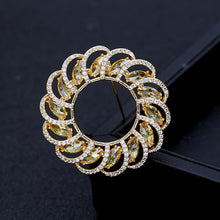 Load image into Gallery viewer, Jewelblings Designer Opens Circlet Round Shaped Multi Color Stones Brooch Pin Floral Pattern Jewelry
