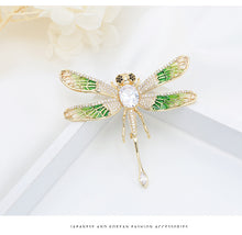 Load image into Gallery viewer, Jewelblings Stunning Black Eyed Pink Blue Gold Green Enamel Dragonfly Brooch Pin Blazer Suit Accessory
