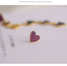 Load image into Gallery viewer, Jewelblings Chic Fashion Long Colored Linear Heart Drop Asymmetry Earrings for Date Dinner Jewelry
