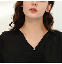 Load image into Gallery viewer, Jewelblings Cute Fashion Full Micro Pave Clear CZ Golden Mini Plane Pin Blouse Collar Lapel Safety Airplane Pin for Unisex Jewelry
