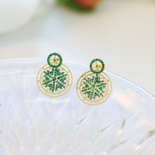 Load image into Gallery viewer, Jewelblings Geometrical Style Opens Burst Star Accent Snowflake Centered Round Drop Earrings Boho Jewelry
