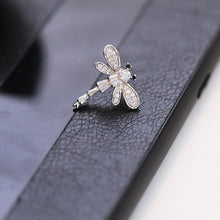 Load image into Gallery viewer, Jewelblings Fashion Concise Style Black Eyes Clear CZ Dragonfly Collar Pin Lapel Pin Insect Jewelry
