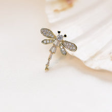 Load image into Gallery viewer, Jewelblings Fashion Concise Style Black Eyes Clear CZ Dragonfly Collar Pin Lapel Pin Insect Jewelry
