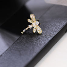 Load image into Gallery viewer, Jewelblings Fashion Concise Style Black Eyes Clear CZ Dragonfly Collar Pin Lapel Pin Insect Jewelry
