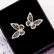 Load image into Gallery viewer, Jewelblings Vivid Opens Baguette Cut CZ Pink Butterfly Stud Earrings

