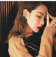 Load image into Gallery viewer, Jewelblings Delicate Full Micro Pave Tinny CZ Double Circlet Ears Wheat Hoop Clip on Earrings Lightweight Earcuff Jewelry
