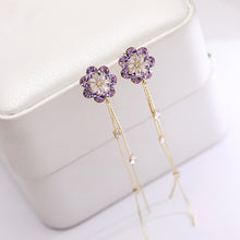 Load image into Gallery viewer, Jewelblings New Fashion Trendy Daisy and Extra Long Golden Tassel Earrings Cocktail Dressy Jewelry
