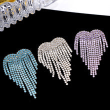 Load image into Gallery viewer, Jewelblings Trendy Fashion Statement Heart Shaped Tassel Drop Earrings
