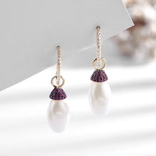 Load image into Gallery viewer, Jewelblings Frenchy Vintage Golden Clip Long Oval Shaped Mother of Pearl Drop Earrings Elegant Jewelry
