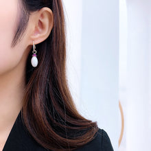 Load image into Gallery viewer, Jewelblings Frenchy Vintage Golden Clip Long Oval Shaped Mother of Pearl Drop Earrings Elegant Jewelry
