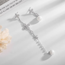 Load image into Gallery viewer, Jewelblings Modern Vintage Maltese Cross Star Pearl Short and Extra Long Earrings Asymmetry Jewelry
