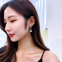 Load image into Gallery viewer, Jewelblings Modern Vintage Maltese Cross Star Pearl Short and Extra Long Earrings Asymmetry Jewelry
