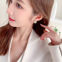 Load image into Gallery viewer, Jewelblings Classic Sparkling Trio Halo Pear Cut Yellow Pink Clear Lake Blue Stud Earrings for Small Party Accessory
