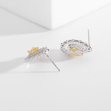 Load image into Gallery viewer, Jewelblings Classic Sparkling Trio Halo Pear Cut Yellow Pink Clear Lake Blue Stud Earrings for Small Party Accessory
