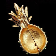 Load image into Gallery viewer, Jewelblings Gorgeous Crystal and Enamel Green Pineapple Pin Brooch
